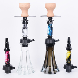 Juego de Shisha de aleación de aluminio individual mediano de alta calidad con botellas triangulares con acabado de espejo Narguile moderno en embalaje de caja - Product Image 6