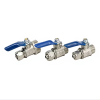 Vannes à boisseau sphérique en laiton nickelé DN15 1/2 po avec raccord rapide pour tube de 8 mm pour le contrôle de l'eau et de l'air / produits chimiques industriels