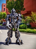 Disfraz de Robot LED para Adultos, Transformable, Realista, para Espectáculos de Baile, con Grabador de Voz 3D, Cosplay, Mascota, de Seda/Algodón para Hombre