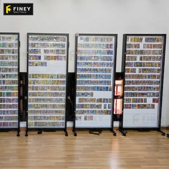 graded card display stand Cardboard Guardian walnut and golden oak finish CGC Graded Card Display Stand