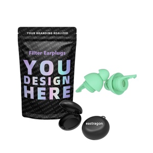 Bouchons d'oreilles haute fidélité CE pour concerts et festivals, conduite de moto, réduction du bruit du sommeil, avec sac de rangement personnalisé à fermeture éclair - Product Image 1