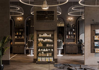Estante de exhibición montado en la pared de salón, organizador de cosméticos acrílico impermeable, almacenamiento de barbería