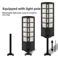 Lampadaire solaire en plastique ABS avec une induction radar mono IP65 LED 1000W, télécommande, utilisation extérieure sur route