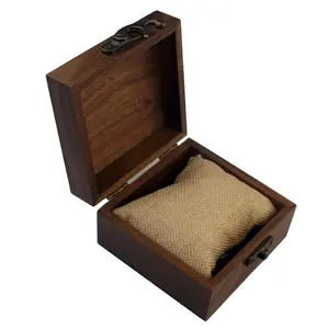 Kotak kayu kenari untuk kerajinan, jam perhiasan kayu kenang-kenangan hadiah menjaga barang-barang pribadi untuk hari khusus Anda