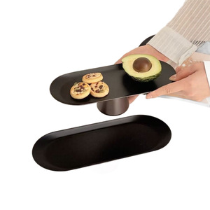 Oval Stainless Steel Fruit Platter With Stand For Home Party Snack Serving Nordic Style Luxury Retro Design - Product Image 5