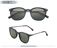 Lunettes de soleil personnalisées en acétate de cellulose plastique pour hommes, montures ovales demi-titane, à prix avantageux