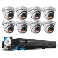 4COVR 8-Kanal CCTV-Kamerasystem 4K IP PoE Netzwerk-Videoüberwachung OEM Rot-Blaues Licht Ton-Blitz Kostenlose App Fernansicht