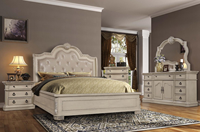 Ensemble de suites de chambre à coucher d'hôtel meubles sur mesure de luxe lit King en bois à prix réduit table de chevet classique WA191