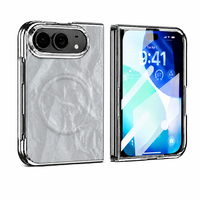 Étui de téléphone pliable pour iPhone DUO, texture en cuir PU premium, coque magnétique avec verre frontal pour iPhone Fold