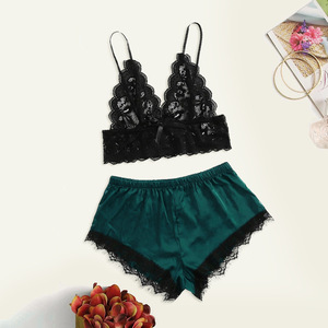 Nuevo conjunto de dos piezas de lencería sexy estilo europeo y americano, conjunto de camisón con encaje, moderno y cómodo. - Product Image 2