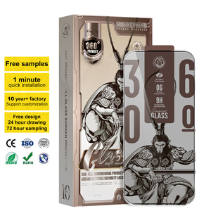 Monkey King Full 360 °   Protector de Pantalla de Vidrio Templado 9H para <span class=keywords><strong>iPhone</strong></span> 15 Pro Max, Anti-Reflejos, Anti-Espía, Máxima Protección, Revestimiento Oleofóbico - Product Image 1