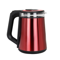 Nouvelle bouilloire électrique sans fil 1500W à double paroi avec fenêtre visible pour faire bouillir de l'eau, appareil électroménager pour la cuisine