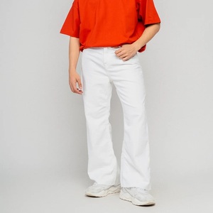 Nuevos Jeans de Invierno de Color Blanco Sólido, Asimétricos, de Pierna Ancha, Estilo Hip Hop, Lavados, para Mujer y Hombre - Product Image 2