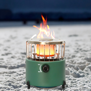 Stufa portatile in acciaio a doppio uso per cucinare all'aperto e riscaldare l'acqua alimentata a propano per l'alpinismo e i viaggi in campeggio - Product Image 1