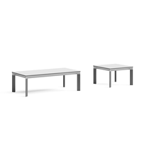 Combinaison de table carrée de style moderne simple personnalisable en bois massif avec cadre en métal Design de table basse minimaliste d'usine