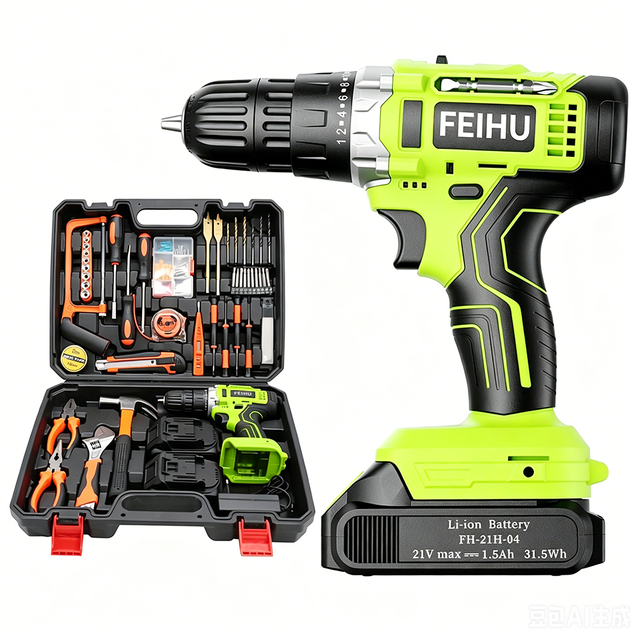 Factory New Customized High Quality 108 Component Power 12V 21V Lithium Electric Drill Cordless Drill Sets