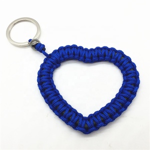 Haute qualité nouveau Design tissé en forme de coeur porte-clés fait à la main Paracord porte-clés avec anneau - Product Image 5
