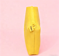 Design personnalisé Nouveau sac à cosmétiques en néoprène matelassé Pochette à maquillage à la mode avec fermeture éclair Trousse de toilette lavable Orange d'été