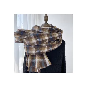 Wholesale Warm Soft Mosaic Chunky Large Blanket Wrap Shawl Scarves Fall Winter Tassel Scarfs For Women Stylish