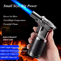 Briquet torche DEBANG puissant pour soudure, cuisine, cigares, barbecue, camping, avec verrouillage de sécurité, flamme réglable, rechargeable au gaz