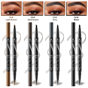 Bút chì lông mày hai đầu không thấm nước 2in1 siêu mỏng chất lỏng không thấm nước 4 prong kẻ mắt thương hiệu riêng bút chì lông mày - Product Image 4