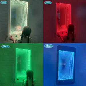 Mainan edukasi Led, peralatan hiburan dalam ruangan, lampu Led cermin terowongan tak terbatas interaktif 3D berubah warna stimulasi warna - Product Image 2