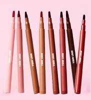 Crayon Marqueur Liquide Vegan OEM pour Lèvres, Imperméable, Ultra-Pigmenté, Longue Tenue, Teinte Rose Rouge Brun Cendré Bois de Rose