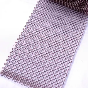 Hotel Decor Flexible Metal Mesh Screen Curtains Metal Coil Drapery Curtain