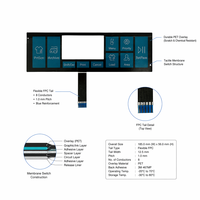 Panel de Control de Lavadora Personalizado, Sin Contacto, con Membrana, Ventana de Visualización Clara y Circuito Impreso Flexible
