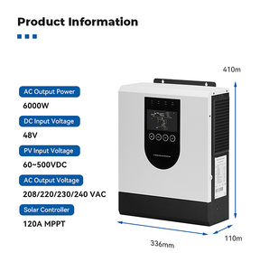 ระบบโซลาร์เซลล์ไฮบริด KUNGF SOLAR 1.5kw/3.6kw/5kw/6kw คลื่นไซน์บริสุทธิ์ ระบบเฟสเดียว พร้อม WIFI GPRS ระบบควบคุมในสถานที่ SYP 3.6KW-24V SYP - Product Image 6