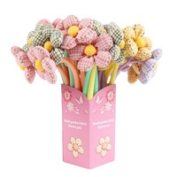 Stylos gel à fleurs de luxe faits à la main O&Q Manufacture, personnages de dessins animés, pointe en caoutchouc 0,5 mm, couleurs vives, encre bleue/noire, impression UV