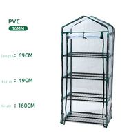 Serre de jardin d'intérieur/extérieur à 4 niveaux, mini-serre portable pour plantes avec couverture en PE, fabriquée en polyéthylène et en fonte