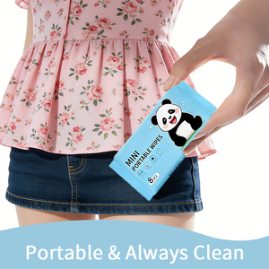 Lingettes humides portables en fibres végétales pour bébé, lingettes nettoyantes non parfumées, douces, sans alcool, mini lingettes pour bébé - Product Image 3