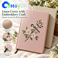 Carnet à couverture rigide personnalisé Hongyun avec logo brodé et gaufré, 160 pages en papier d'art, couleur personnalisée pour cadeau d'affaires OEM