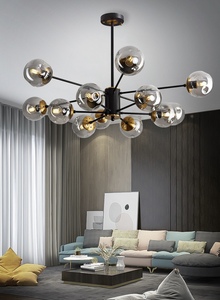 En iyi fiyat Modern lüks avize Led tavan aydınlatma amerikan tasarım cam restorasyon raliving kolye oturma odası için - Product Image 3