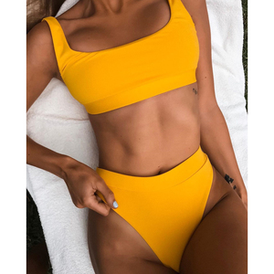 Offre Spéciale nouveau solide sexy dos nu maillot de bain femmes split maillot de bain sexy <span class=keywords><strong>bikini</strong></span> - Product Image 4