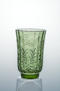 Tumbler in vetro Vintage tinta unita personalizzato in rilievo con motivo a margherita retrò tazza pressata per succo d'acqua o latte - Product Image 3