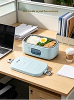 Boîte à lunch électrique multifonctionnelle antiadhésive avec couvercle en acier inoxydable, contrôle numérique, contrôlée par application, capacité de 1,1 à 2,0 L, portable et multifonction
