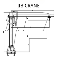 Grue à flèche de 1, 2, 5 et 10 tonnes, rotation libre à 270/360 degrés, grue cantilever sur pied, moteur personnalisable