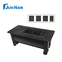 Modules de prises personnalisables encastrables pour bureau, 2 prises électriques avec USB, mobilier de bureau, prise électrique manuelle escamotable
