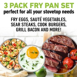 3 Bộ Chảo Rán Kim Cương Màu Xanh Bộ Chảo Rán Chống Dính Bộ Chảo Rán Chống Dính - Product Image 3