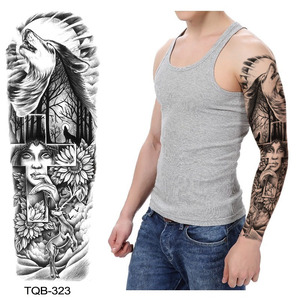 Imperméable à l'eau couleur noire chef de tribu fleur et tigre <span class=keywords><strong>tatouage</strong></span> temporaire autocollant hommes jambe épaule <span class=keywords><strong>bras</strong></span> - Product Image 3