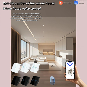 New design1/<span class=keywords><strong>2</strong></span>/3/4 <span class=keywords><strong>gang</strong></span> tiêu chuẩn Châu Âu Google nhà điều khiển bằng giọng nói Glass tuya cảm ứng thông minh tường LED Wifi chuyển đổi ánh sáng thiết bị chuyển mạch - Product Image 6