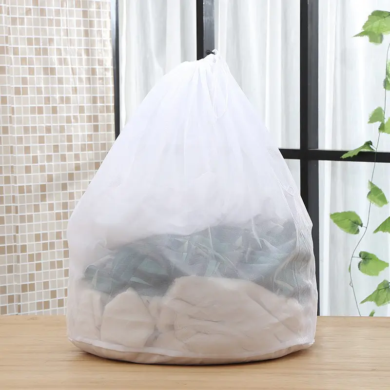 Toptan yıkanabilir ince file çamaşır torbası çok boyutu kullanımlık anti-deformasyon çamaşır torbası çamaşır makinesi için