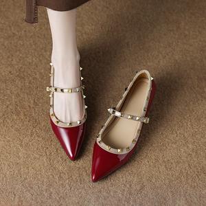 Zapatos de Novia para Mujer, Lujosos y Brillantes con Lentejuelas, Punta en Pico, Zapatos Planos con Tira en el Tobillo para Damas, Zapatos de Boda para Banquete - Product Image 2