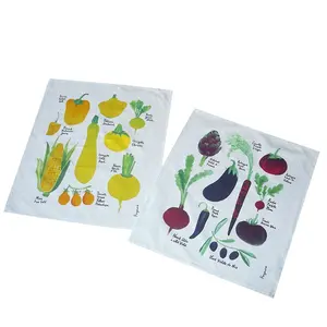 Wholesale High Quality Home Textile Quick Clearing CMYK Digital Active Photo Printed Kitchen Tea Towel Custom Full Color