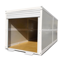 Garage de jardin de luxe démontable en conteneur à montage rapide avec porte à roulettes