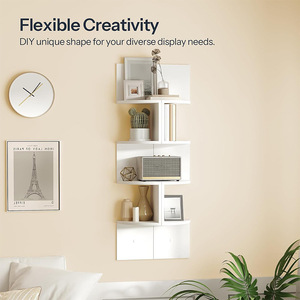 <b>Wall</b> Corner <b>Shelf</b> 5 Tier Polygon Shape <b>Wall</b> <b>Mounted</b> Storage Rack For Bedroom Living Room Easy Cleaning - Product Image 3