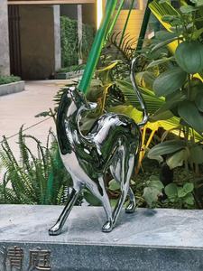 厂家直销可定制现代风格不锈钢猫雕塑抛光工艺 - Product Image 6