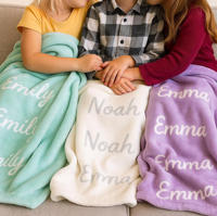 Couverture en peluche personnalisée pour bébé avec nom, couverture en flanelle super douce pour la nurserie, cadeau pour enfants